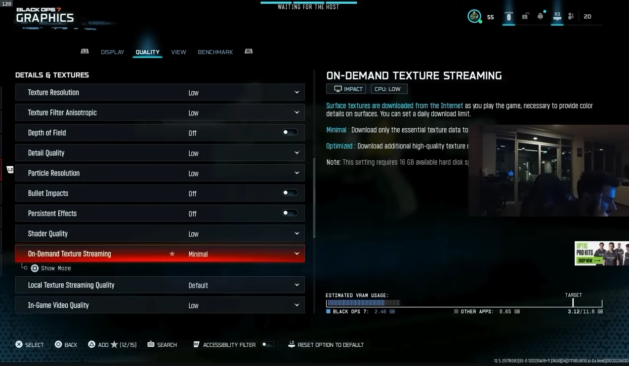 Dashy’s Black Ops 7 graphics menu — details & textures
